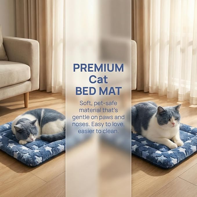 Cat & Dog Bed Mat - Reversible Dog Crate Bed Mats, Soft & Breathable Kennel Pad, Durable Crate Bed for Extra Small Dogs & Cats