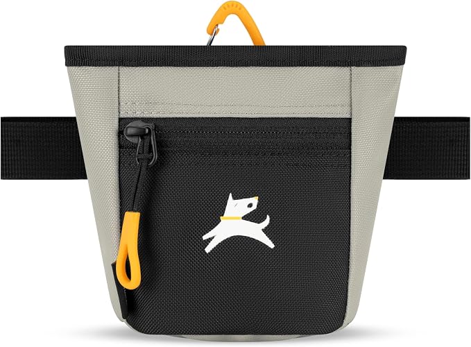 Goodie Treat Bag, Dog Treat Training Pouch | Magnetic Closure | 3 Ways to Wear | Hands-Free Waist Belt | Water-Resistant Recycled Vegan Fabric (Wasabi Stone)