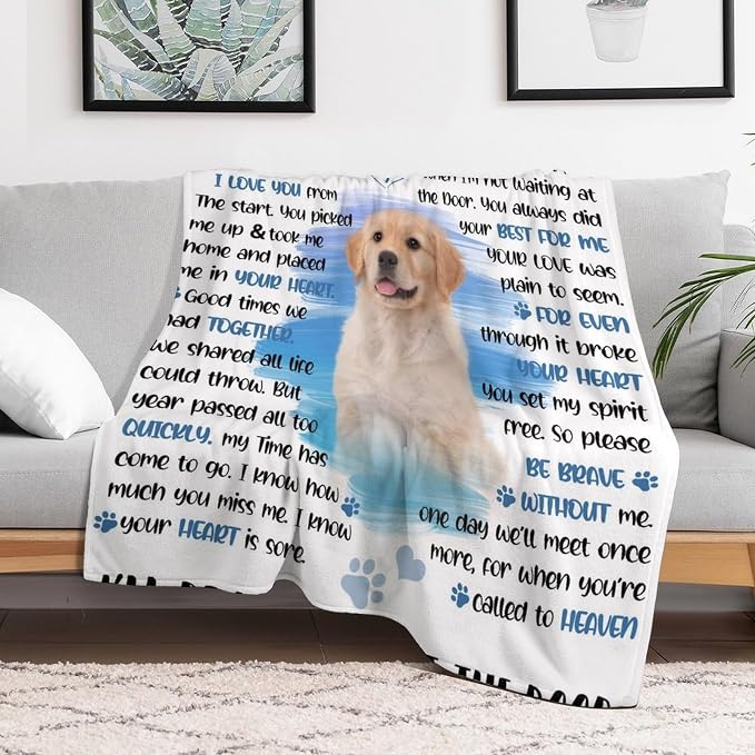 Artsadd Personalized Memorial Blanket with Pictures Pet Loss Sympathy Gift in Memory of Dog Cat Custom Photo Blanket