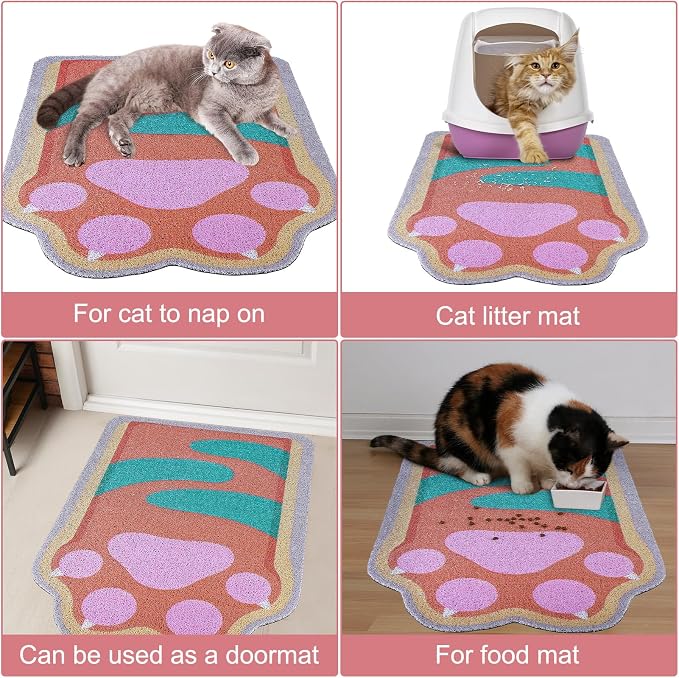 Unicorn Catcher Large Cat Litter Mat, 33.5"x22.4" Litter Trapping Mat | Kitty Litter Mat With Soft PVC Loop Mesh And Non-Slip Backing For Easy-Clean Floor Protection And Home Decor