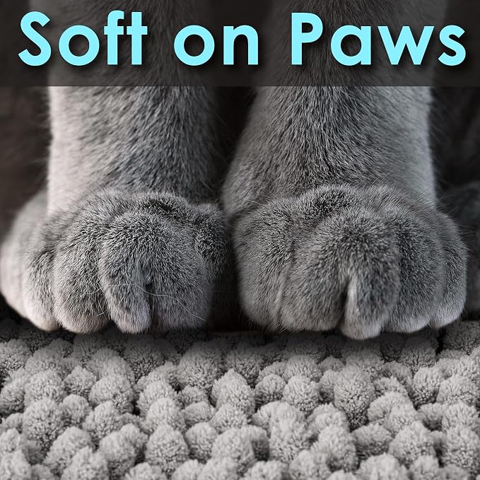 CatGuru Cat Litter Mat, Medium, Extra Large, XXL, Waterproof Litter Box Mat, Non Slip Kitty Litter Mat, Machine Washable Litter Trapping Mat, Soft Litter Tray, Cat Stuff (XL, Gray/Heavy-Duty)