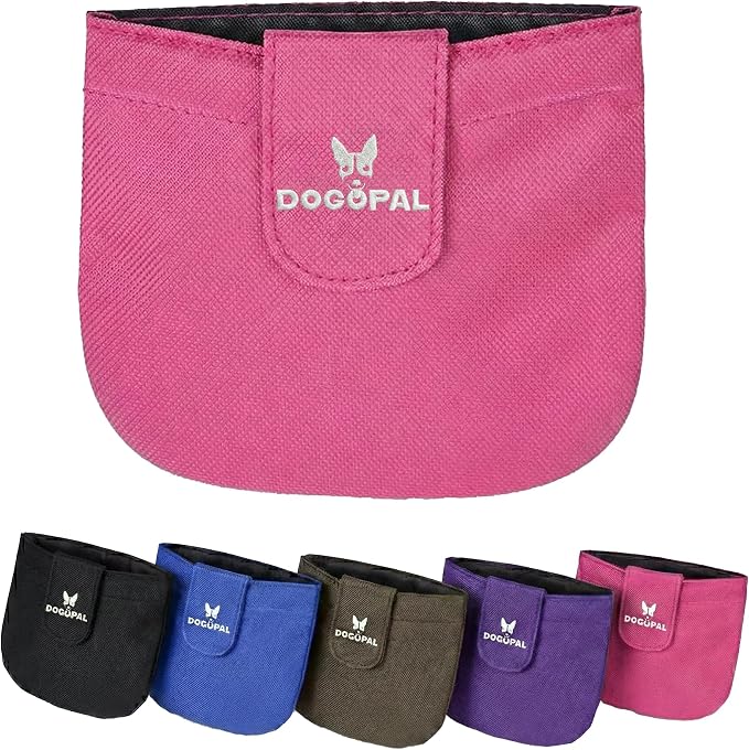 DOGOPAL Dog Treat Pouch for Training – Compact Pocket Reward Pouch with Magnetic Closure, Lightweight & Secure Treat Holder, Ideal for Dog Training & Walks (Pink)
