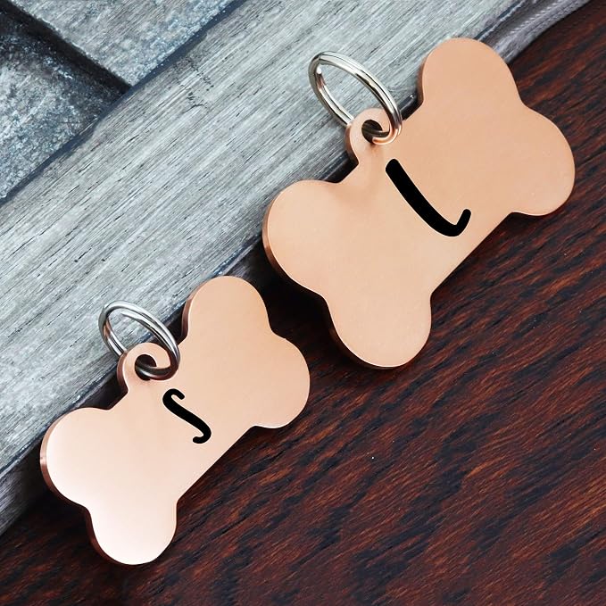 Ultra Joys Personalized Dog Tags for Pets - Durable Stainless Steel Customizable Dog Cat ID Tags - Dog Tags for Safety Optional Engraved on Both Sides -Birth Flower Dog Tag Small, Rose Gold