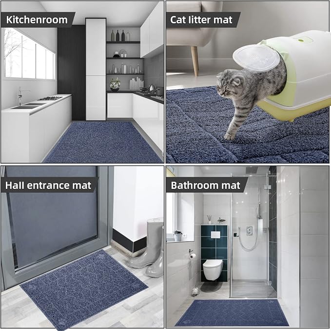 Cat Litter Mat, Litter Trapping Mat Soft on Kitty Paws, 35" x 26" Litter Box Mat for Cleaner Floors, Waterproof, Easy Clean, Durable Large Size Cat Litter Pad for Kitten