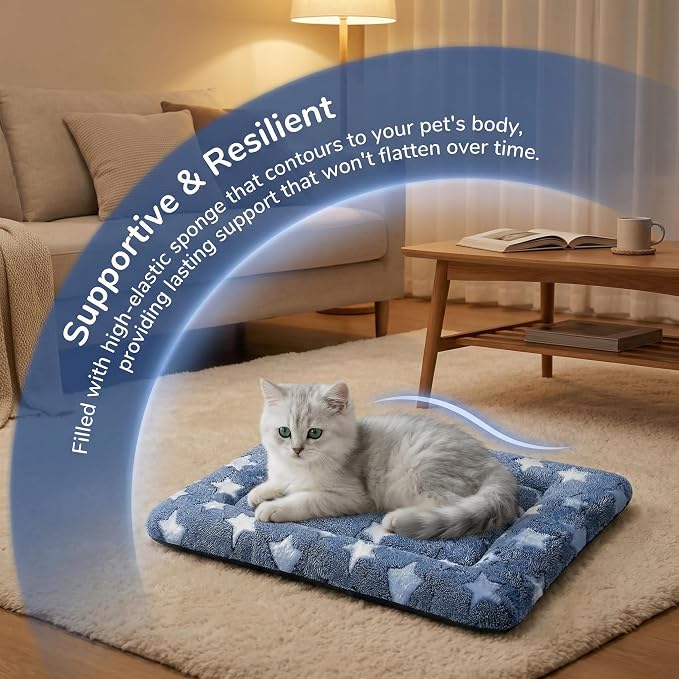 Cat & Dog Bed Mat - Reversible Dog Crate Bed Mats, Soft & Breathable Kennel Pad, Durable Crate Bed for Extra Small Dogs & Cats