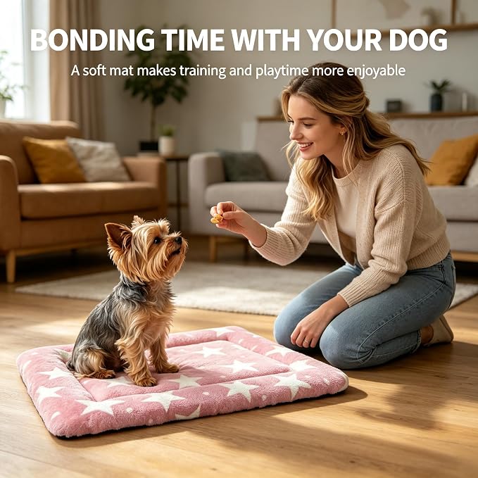 Dog Bed Mat - Soft Crate Pad for Kennel, Durable Pet Bed for Small Dogs & Cats - Comfort Support for Pet Crate, Cage, House