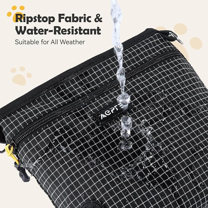 AGPTEK Dog Training Treat Pouch, Magnetic Dog Walking Pouch | Removable/Split Snack Bag, Poop Bag Dispenser, Quick Access,Water-Resistant, Hands-Free for Training, Walk, Hiking, Run