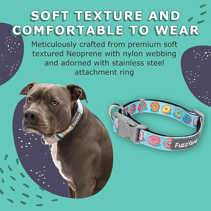 FuzzYard You Drive Me Glazy Dog Collar | Size S | Comfortable Neoprene Pet Collar for Everyday Walking & Training | Ideal Fit for Small Dogs
