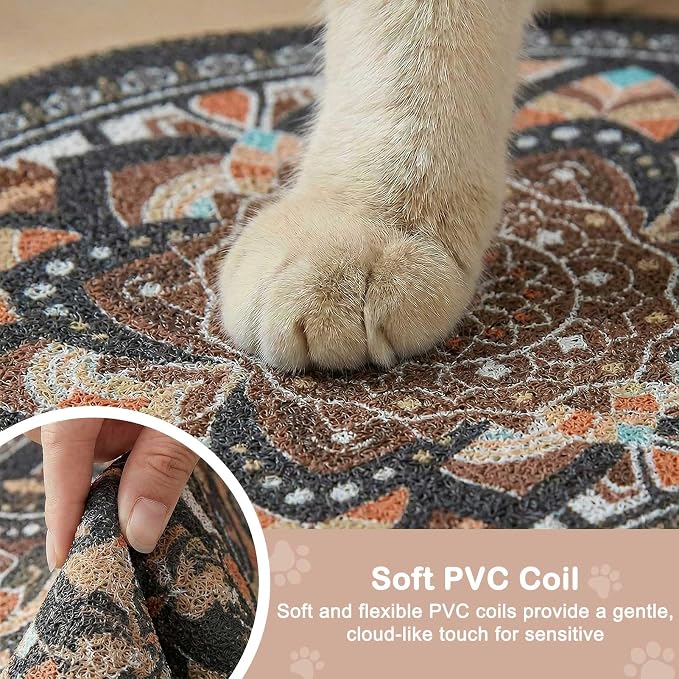 Bienbee Cat Litter Mat, 33" x 22" Dense Trapping Mesh for Litter Boxes | Litter Box Mat with PVC Mesh, Waterproof &Urineproof, Non-Slip Grip, Soft On Kitty Paws and Easy to Clean to Protect Floor