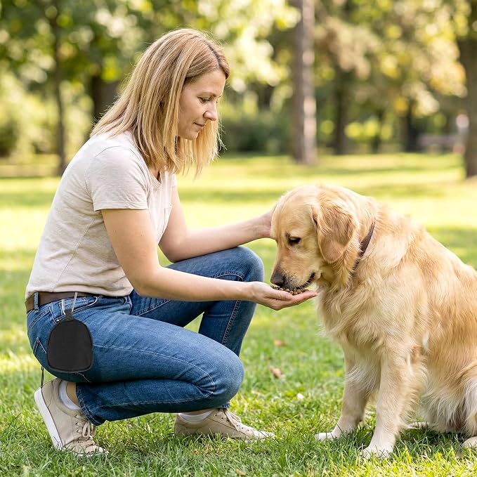 2 PCS Dog Treat Pouch, 5.12 × 2.95 in Waterproof Dog Treat Pouches for Pet Training, Zipper Closure Reusable Dog Training Treat Pouch, Portable Reward Puppy Treat Bag for Traveling or Outdoor