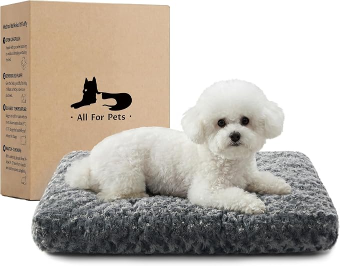 Double-Sided Dog Beds for Small Dogs, Washable Puppy Dog Crate Bed, Thick Supportive Pet Sleeping Mat, Reversible Dogs Pillow Weight Up to 25 lbs, 23x18, Dark Grey