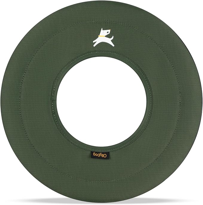 OllyDog Super Flyer Dog Flying Disc – Floating Fetch Toy for Water Play, Soft Eco-Friendly Recycled Fabric, Gentle on Teeth, 11" for Medium & Large Dogs (Winter Moss, 11")