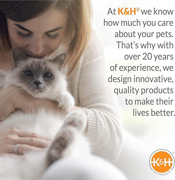 K&H Cat Window Perch, EZ Mount Bolster - Fits 27in Wx23in H Glass Spaces | Cat Window Hammock Bed, Steel Frame, Sturdy Suction Cups, Washable Shelf Covers, Foldable, For Large Felines