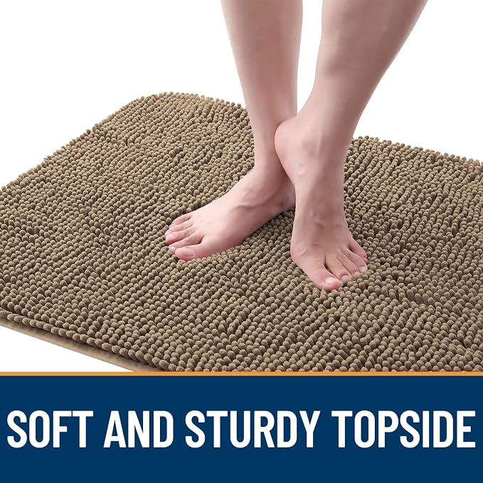 OLANLY Dog Door Mat for Muddy Paws 70x24, Super Absorbent Chenille Mud Mat | Tan, Absorbs Moisture and Dirt, Non-Slip Machine Washable Doormat, Quick-Drying Indoor Entryway Floor Carpet for Dogs
