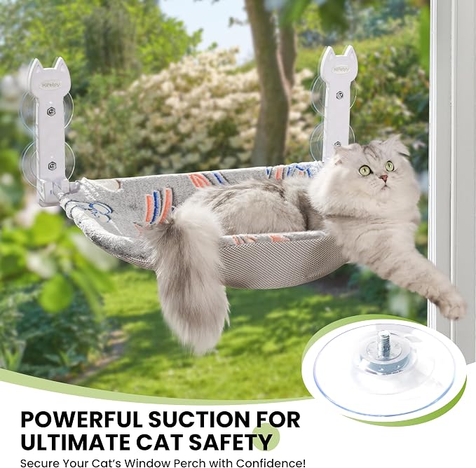 HiPetpy 4 Pack PVC Replacement Suction Cups with Screws for Cat Window Perch Hammock, Strong Hold Window Accessories, Supports up to 40 lbs (Suction Cups, 4 Pack)