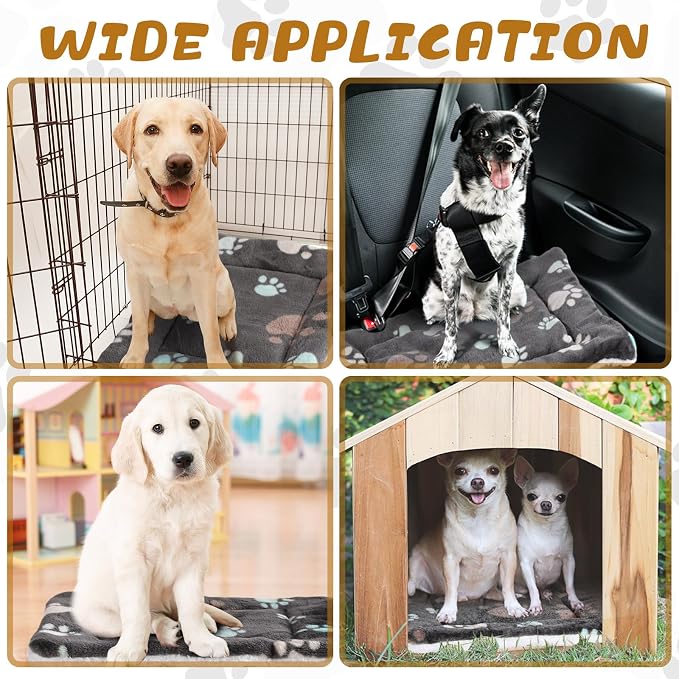 4 Pack Soft Pet Bed Mat Small Dog Crate Fleece | Tuanse Soft Pet Beds Mat Small Dog Crate Fleece,23 X 18 Inches,Black
