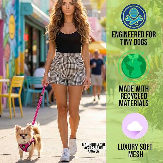 EcoBark Step in Dog Harness Reflective Soft Ultra Padded Mesh Dog Harnesses for XXS, XS, Small, and Medium Dogs Eco-Friendly Comfort Secure Halter No Pull Adjustable Pet Vest