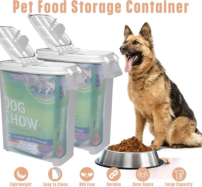 Buddeez Airtight Pet Food Storage Container - 50 QT/50 LB Capacity Dog Food Storage Container - Cat Food Container, Bird Seed Storage Container, Rolling Storage Bin, Air Tight with Handle & Scoop