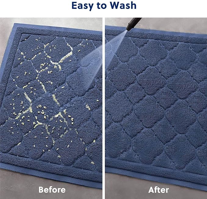 Cat Litter Box Mat, Kitty Premium PVC Pad, Durable Trapping Rug, Phthalate Free, Urine-Resistant, Scatter Control, XXL 47 x 36 Inch, Blue
