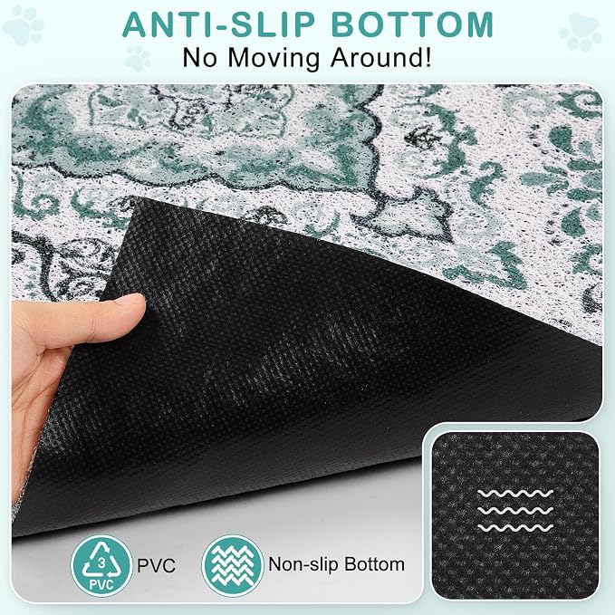Unicorn Catcher 24"x15" Cat Litter Mat Non-Slip Washable Litter Box Mat | High-Density PVC Litter Catcher Mat Efficiently Traps Scattered Litter From Paws To Keep Floors Clean