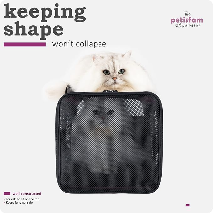 Soft Pet Carrier for Large and Medium Cats, 2 Kitties, Small Dogs. Easy to Get Cat in, Great for Cats that Don't Like Carriers (Viva Magenta)