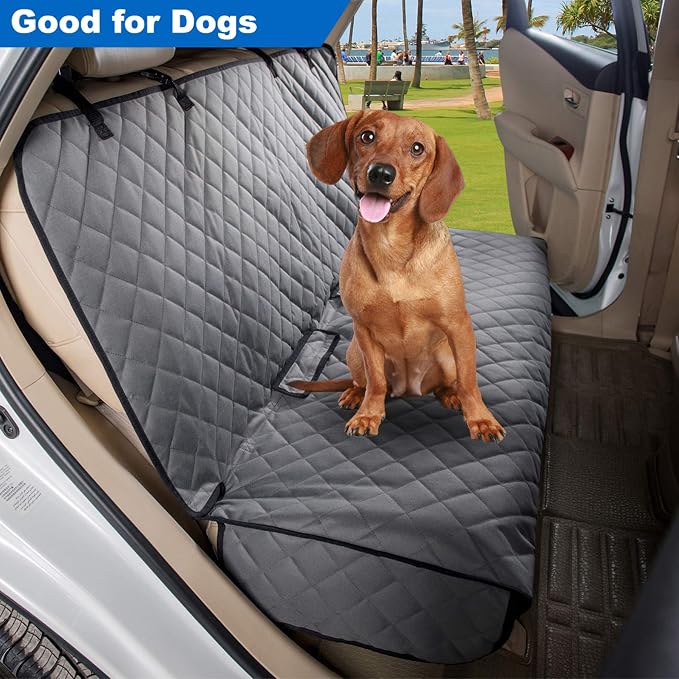 VIEWPETS Bench Car Seat Cover Protector - Waterproof, Heavy-Duty and Nonslip Pet Car Seat Cover for Dogs with Universal Size Fits for Vehicles, Trucks & SUVs(Grey)