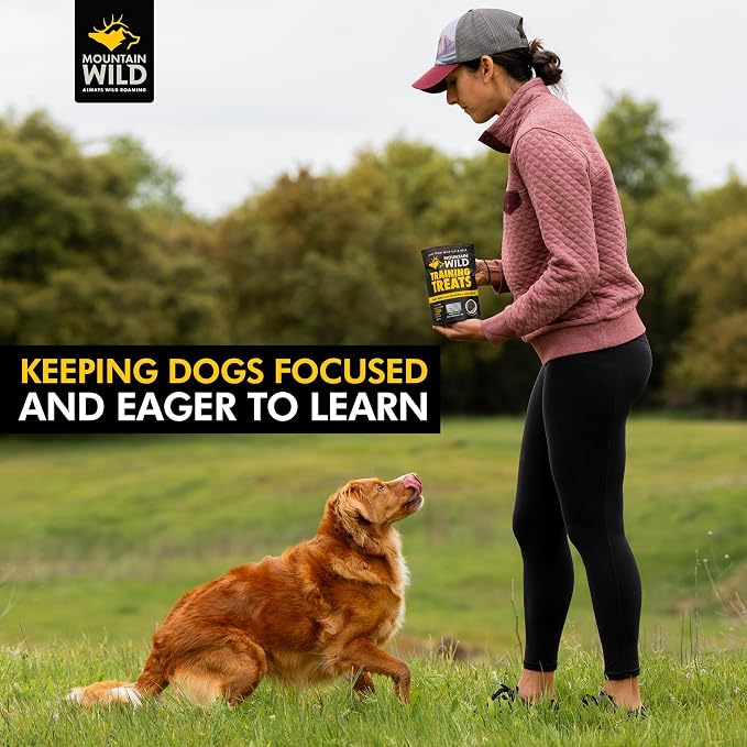 MOUNTAIN WILD Training Treats for Dogs - Wild Elk & Venison - 4oz, 3 Bags | Puppy & Dog Protein Treat, High Value, All Natural, No Fillers, Grain Free, No Artificial Preservatives