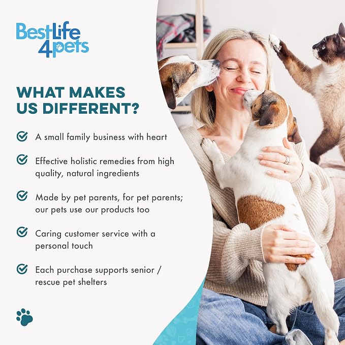BestLife4Pets Itch Relief and Ear Infection for Dogs & Cats - 400 Pills | Natural Ear Mites Treatment for Cats and Dogs Soothes Itchy Ears, Reduces Swelling, Otitis, Pain & Inflammation