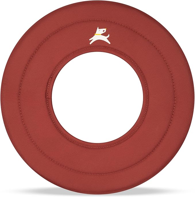 OllyDog Super Flyer Dog Flying Disc – Floating Fetch Toy for Water Play, Soft Eco-Friendly Recycled Fabric, Gentle on Teeth, 11" for Medium & Large Dogs (Cider)