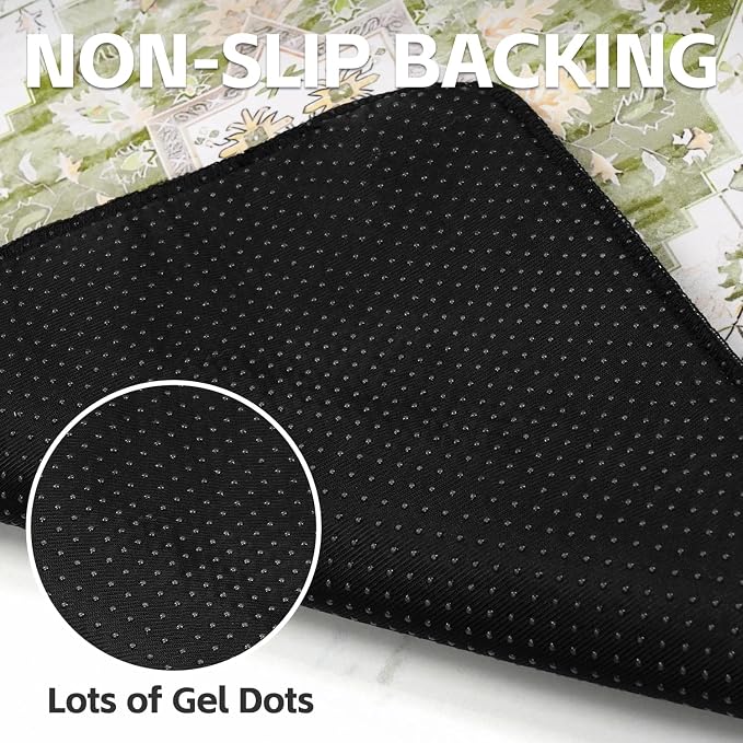 Cat Litter Mat Litter Trapping Mat, 24"x18" Waterproof Urine Proof Litter Box Mat Catcher Mat Non-Slip Washable for Kitty Kitten, Green