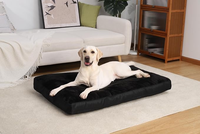 NUPIDA Waterproof XL Dog Bed for Crate with Washable Cover, 41x27, Black | TPU Waterproof Layer, Easy Clean Cover, Soft Plush Surface, Durable Oxford Fabric, Non-Slip Bottom, For Large Breeds ≤80lbs