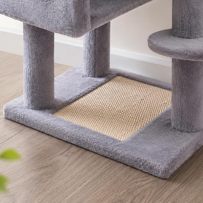 HUITREE 45in Cat Tree Tower with Big Condo for Indoor Cats,Cat Tower with Scratching Post,Scratching Board and Cat Toys,Multi-Level,Small Space,Transformer Cat Tree (338G)