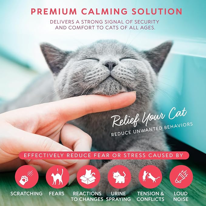 Cat Calming Diffuser Refills: Premium Cat Pheromones Calming Diffuser Refills - 6-Month Supply - Soothing & Relaxing Support for Cats