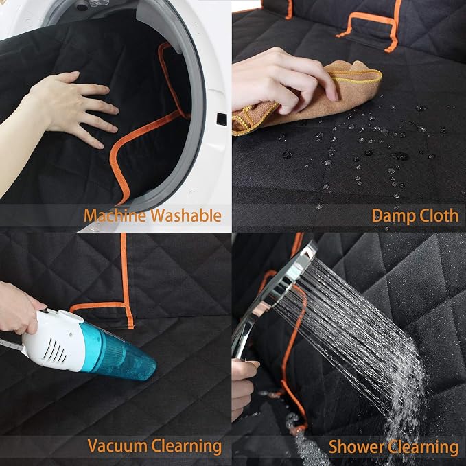 petalage Car Seat Protector, 52” x 50“ for for Familay Car & Regular SUVs, 600D Heavy Duty Car Seat Cover Waterproof Dog Car Seat Cover for Back Seat, Scratch Proof Nonslip Seat Cover for Dogs in Car