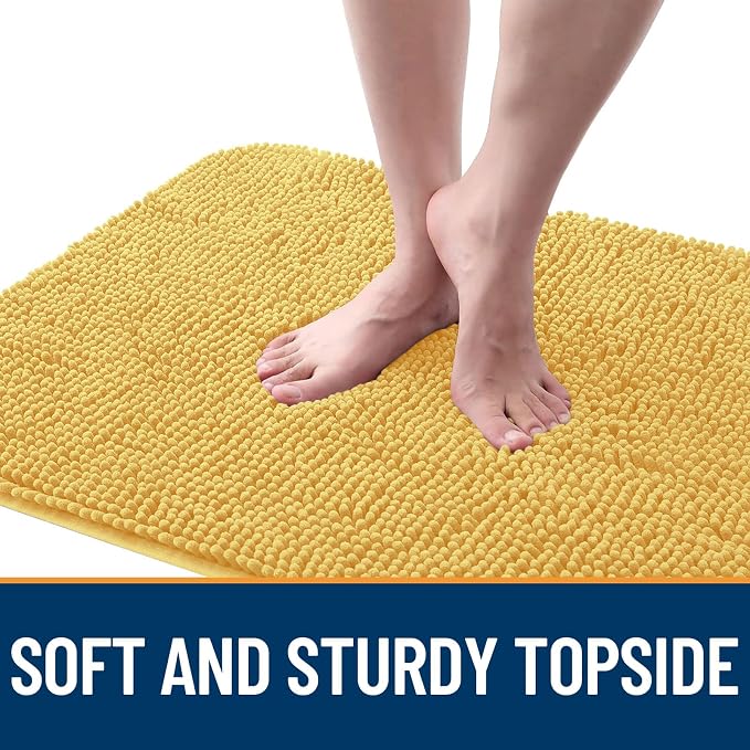 OLANLY Dog Door Mat for Muddy Paws 70x46, Super Absorbent Chenille Mud Mat | Yellow, Absorbs Moisture and Dirt, Non-Slip Machine Washable Doormat, Quick-Drying Indoor Entryway Floor Carpet for Dogs