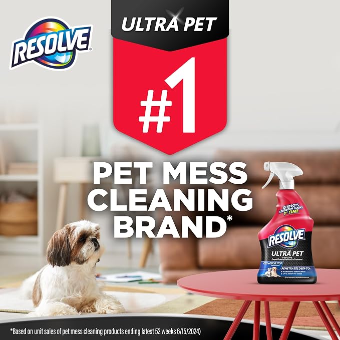 Resolve Ultra Pet Carpet Cleaner Spray – for Removal of Pet Stains & Odors, 32oz | Removes Pet Stains & Odors