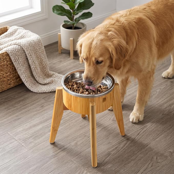 Dog Bowl, Stainless Steel for Large Breeds, 9.5 x 3.9 Inch, 74-oz Capacity | Stainless SUS 304, Thick, Broad Rim for Handling - Fits ZPirates Raised Bamboo Dog Feeder