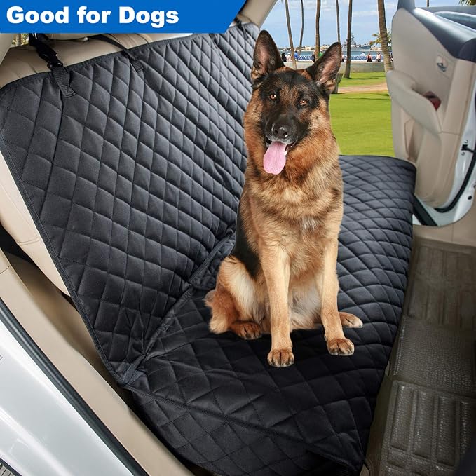 VIEWPETS Bench Car Seat Cover Protector - Waterproof, Heavy-Duty and Nonslip Pet Car Seat Cover for Dogs with Universal Size Fits for Vehicles, Trucks & SUVs(Black)