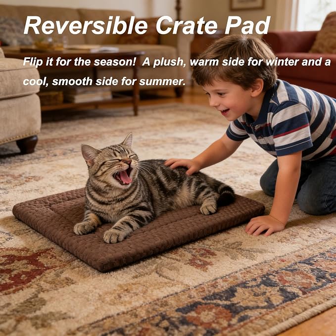 Cat Bed Mat - Durable & Cute Crate Beds for Extra Small Dogs & Cats, Comfortable Kennel Pad for Home, Crate & Travel