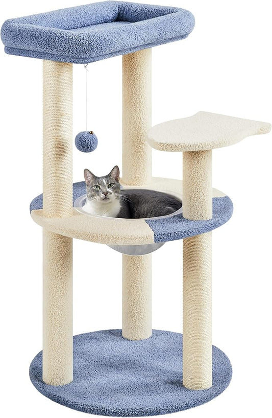 Topeakmart 35in Cat Tree Cat Tower Furniture w/Dangling Ball Platform Perch and Scratching Post for Kittens Cats