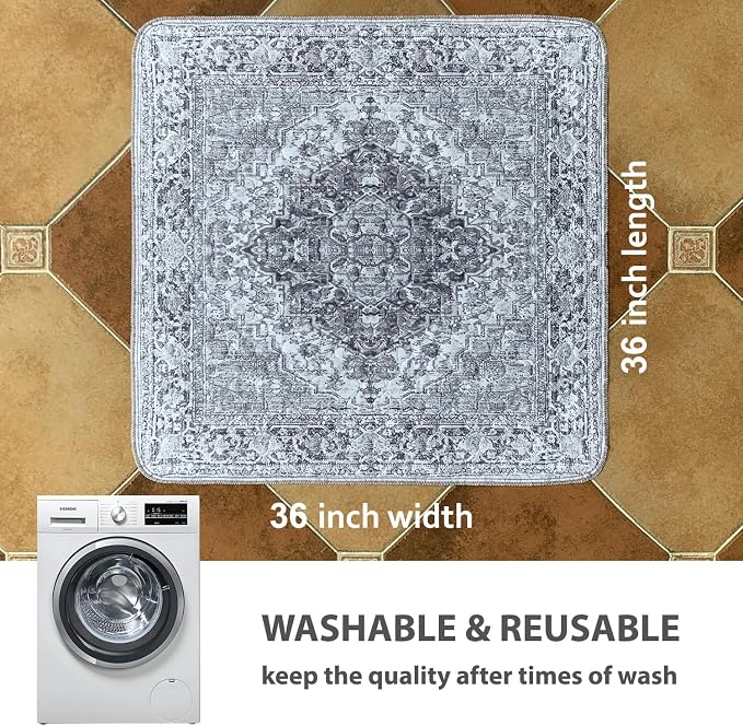 nunubaby Washable Pee Pads for Dogs, Stylish, Non-Slip and Leak-Proof Pee Pads. Reusable Potty Pads for Dogs for Crates and Floors.(Gray/Geo,36" x36" )