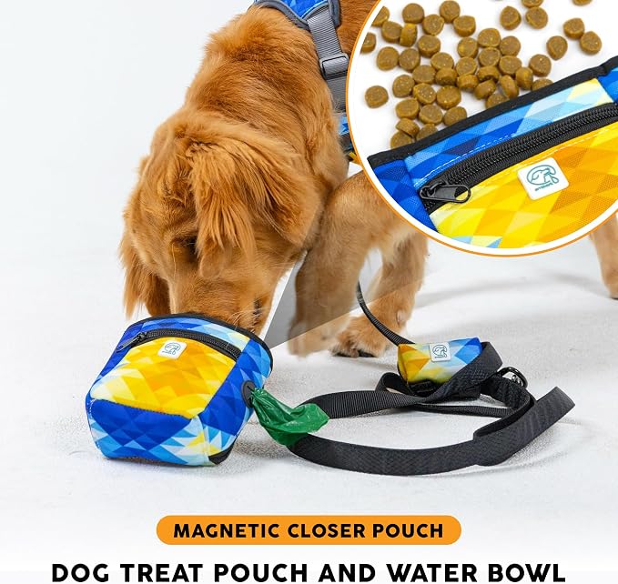 Embark Dog Treat Pouch - Waterproof Training Bag & Portable Water Bowl | Leakproof Treat Bag with Hook, Magnetic Closure, Extra Pocket for Phone & Keys with Poop Bag Outlet For Dogs - Apollo