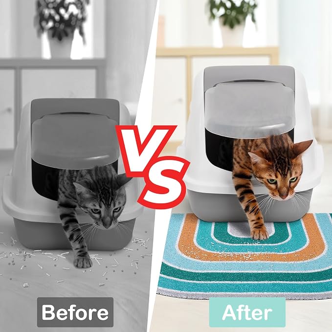 Unicorn Catcher 33.5"x22.4" Cat Litter Mat, Non-Slip Trapping Mat for Cats | PVC Mesh Litter Trapping Mat With A Non-Slip Backing Designed To Keep Floors Clean For Indoor Cats