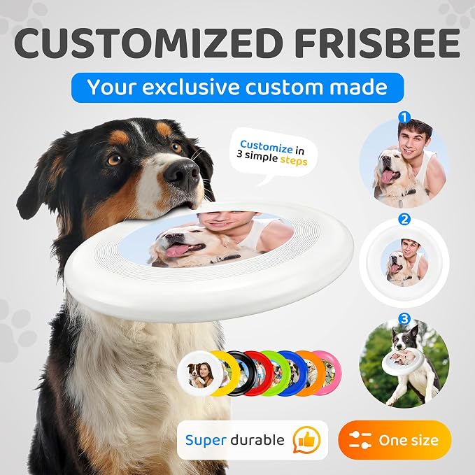 Custom 175g Professional Flying Disc for Ultimate & K9 Sports, Personalized Photo/Logo UV Printed, Durable Precision Balanced Frisbee for Competition & Dog Training - Unique Sports Gift