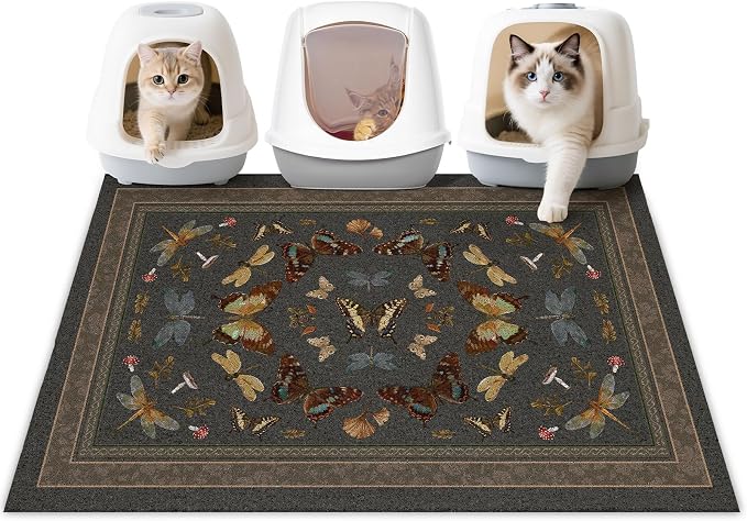 Unicorn Catcher 40"x30" Cat Litter Mat Non-Slip Washable Litter Box Mat | High-Density PVC Litter Catcher Mat Efficiently Traps Scattered Litter From Paws To Keep Floors Clean