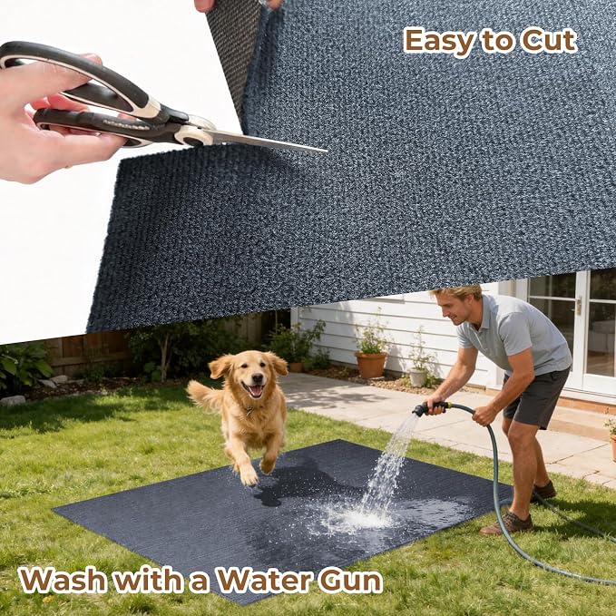 Dog Crate Mat, 29 in X 50 in Dog Playpen Mat Kennel Mat | Waterproof Non-Slip Reusable Washable Floor Protector Extra Large cages Puppy Pee Pad for Under Dogs Crate Ash Gray