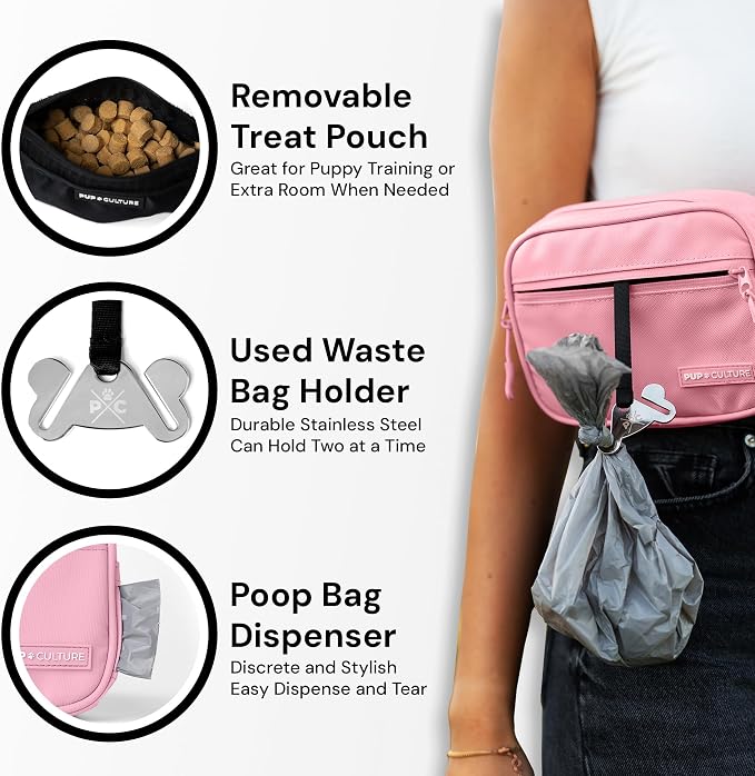 Dog Treat Pouch with Poop Bag Dispenser and Removable Treat Pouch | Cross Body Dog Walking Bag | The Perfect Puppy Training Tool and Even Better Gift