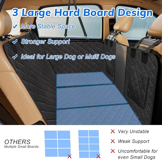 Exclusive Dog Car Seat Cover, Back Seat Cover for Dogs-Supports 400lb, Waterproof Dog Cars Seat Cover-Back Seat Pet Cover for Car SUV & Trucks, Pet Hammock for Car- Seat Cover for Dogs (1 Pack Black)