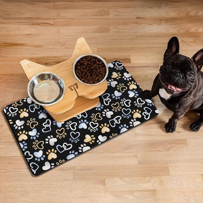 Dog Mat Pet Feeding Mat for Food and Water Absorbent 20x12in Quick Dry Dog Water Bowl Mat