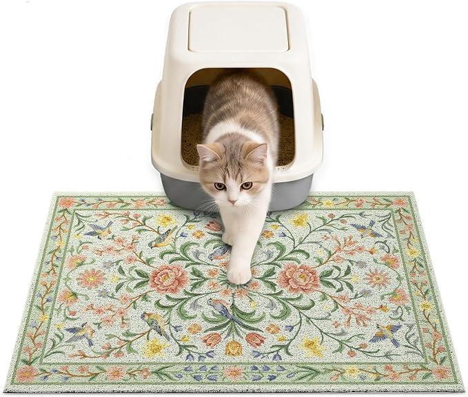 Unicorn Catcher 24"x15" Cat Litter Mat Non-Slip Washable Litter Box Mat | High-Density PVC Litter Catcher Mat Efficiently Traps Scattered Litter From Paws To Keep Floors Clean